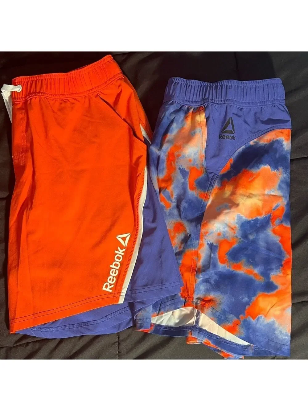 Reebok 2-pc. BUNDLE Orange and Blue Hybrid Shorts Vacation Beach Pool NWOT